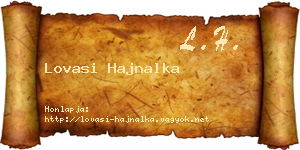 Lovasi Hajnalka névjegykártya